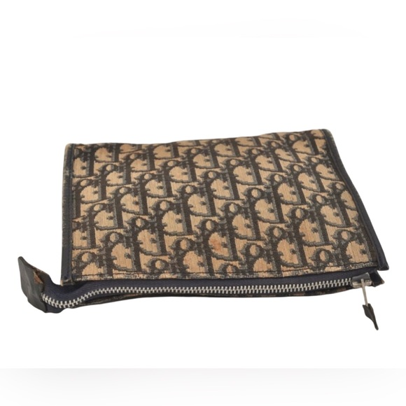 Authentic Christian Dior Trotter Clutch Hand Bag Purse Canvas Leather Blue - Picture 7 of 8